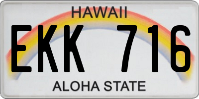 HI license plate EKK716