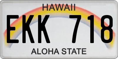 HI license plate EKK718