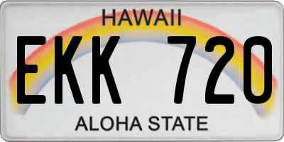 HI license plate EKK720