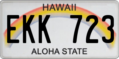 HI license plate EKK723