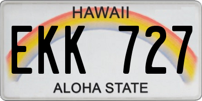 HI license plate EKK727
