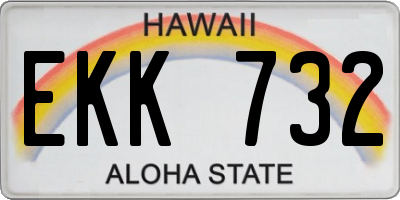 HI license plate EKK732
