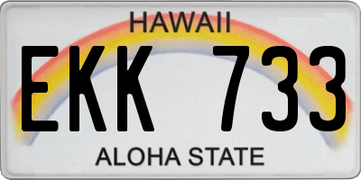 HI license plate EKK733