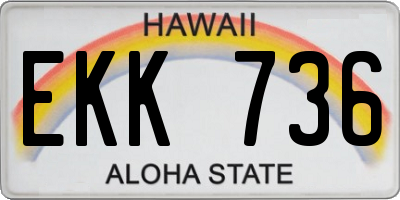 HI license plate EKK736