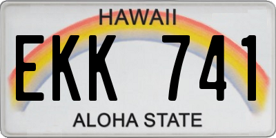 HI license plate EKK741
