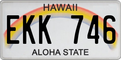 HI license plate EKK746