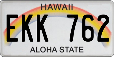 HI license plate EKK762