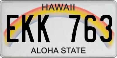 HI license plate EKK763
