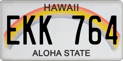 HI license plate EKK764