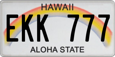 HI license plate EKK777