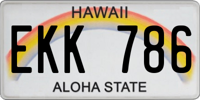 HI license plate EKK786