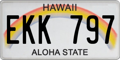 HI license plate EKK797