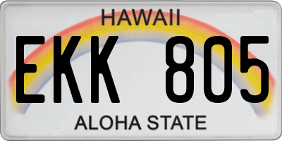 HI license plate EKK805