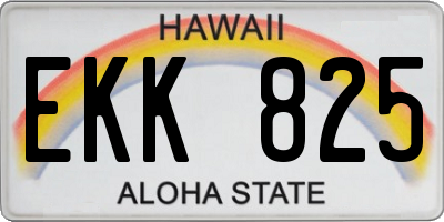 HI license plate EKK825
