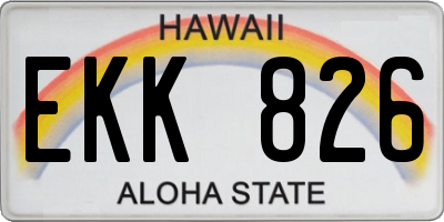 HI license plate EKK826