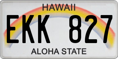 HI license plate EKK827