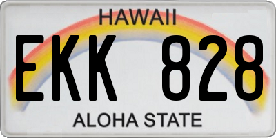 HI license plate EKK828