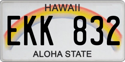 HI license plate EKK832
