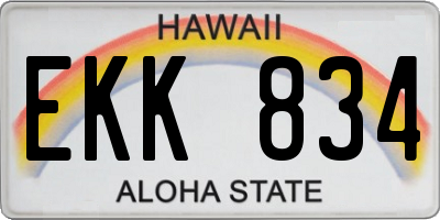 HI license plate EKK834