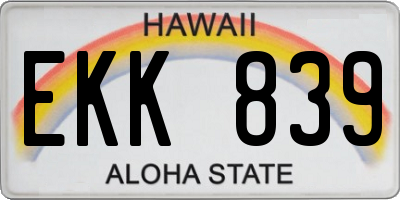 HI license plate EKK839
