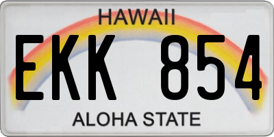HI license plate EKK854