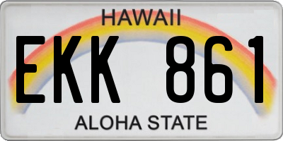 HI license plate EKK861