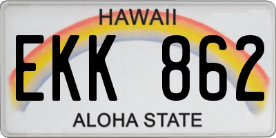 HI license plate EKK862