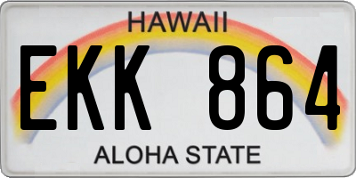 HI license plate EKK864