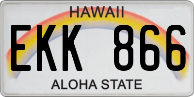 HI license plate EKK866