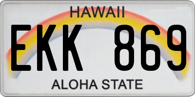 HI license plate EKK869