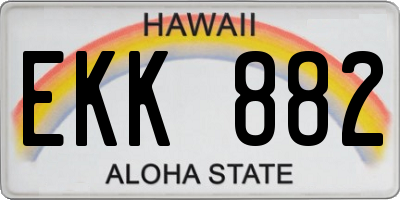 HI license plate EKK882
