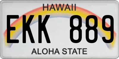 HI license plate EKK889