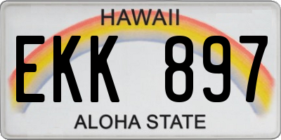 HI license plate EKK897