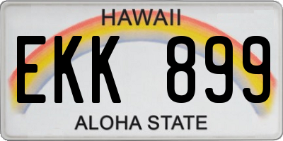 HI license plate EKK899