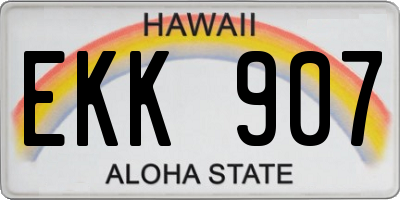 HI license plate EKK907