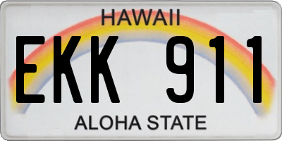 HI license plate EKK911