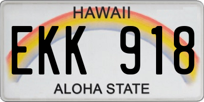 HI license plate EKK918