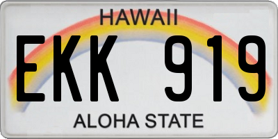 HI license plate EKK919
