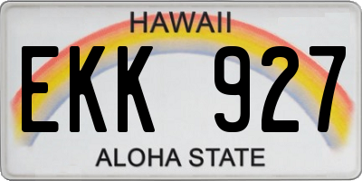 HI license plate EKK927