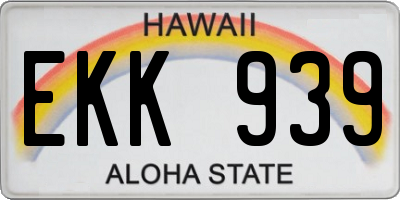 HI license plate EKK939