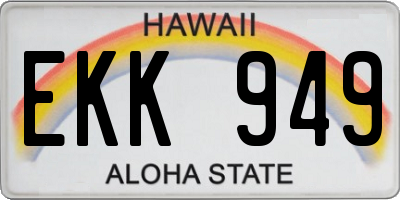 HI license plate EKK949