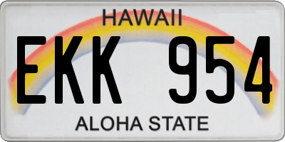 HI license plate EKK954
