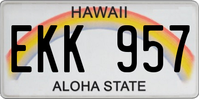 HI license plate EKK957