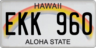 HI license plate EKK960