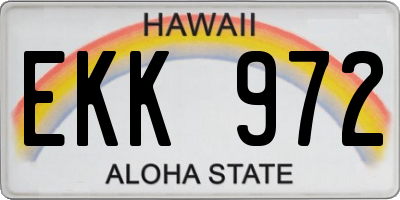 HI license plate EKK972