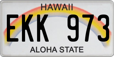 HI license plate EKK973