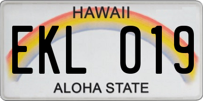 HI license plate EKL019