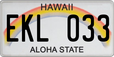 HI license plate EKL033
