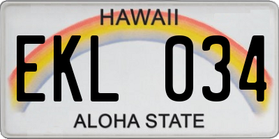 HI license plate EKL034