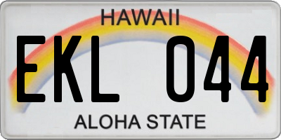 HI license plate EKL044